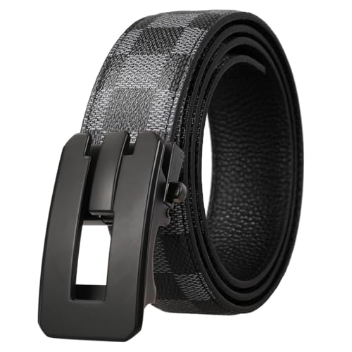 Hatamoto Leather Belt for Men Ratchet Adjustable Slide Belt 1 3/8'' Width in Gift Package Fit Everywhere K-Black 40