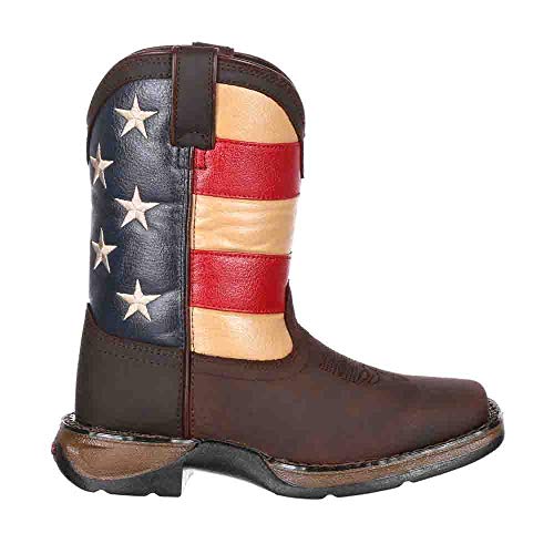 Durango Unisex-Kid's DBT0159 Western Boot, Brown and Union Flag, 2.5 M US Little Kid2