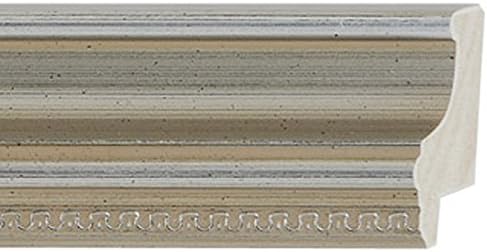 CountryArtHouse Picture Frame Moulding (Wood) 100ft bundle - Traditional Silver Finish - 1.5" width - 1/2" rabbet depth