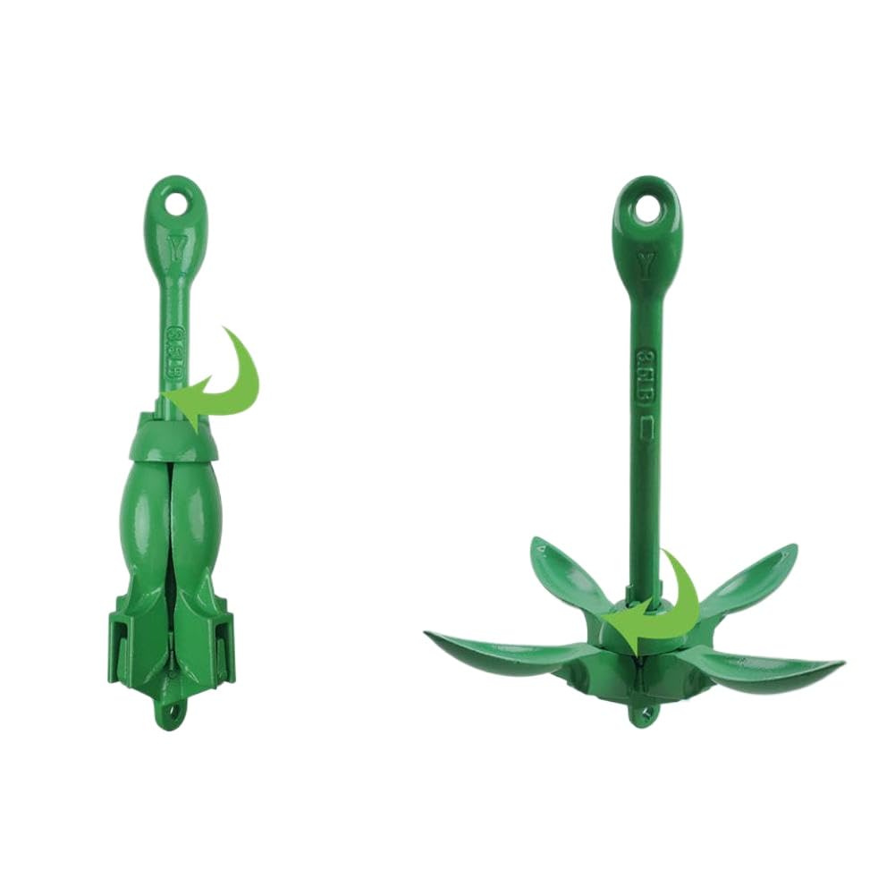 Ancla de rezón Plegable de 1,5 kg con Cuerda Flotante de 13M, Compatible con Kayak, Jet Ski, Tabla de Paddle, Canoa, Barco