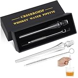 Whiskey Glass Water PipetteοΌPrecision Whisky Dilution ToolοΌGlass Pipette for BourbonοΌWhisky Connoisseur Tasting Gift Set with Cleaning Brush