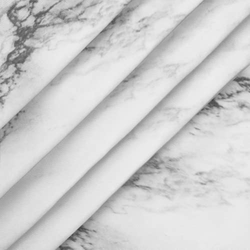 Gray White Marble Round Fitted Tablecloth With Elastic Edge,Natural Marble Round Table Cover Wipeable Washable Polyester Table Clothes For Kitchen Dining Party Patio Card Table 45"-56" Diameter #TOP3