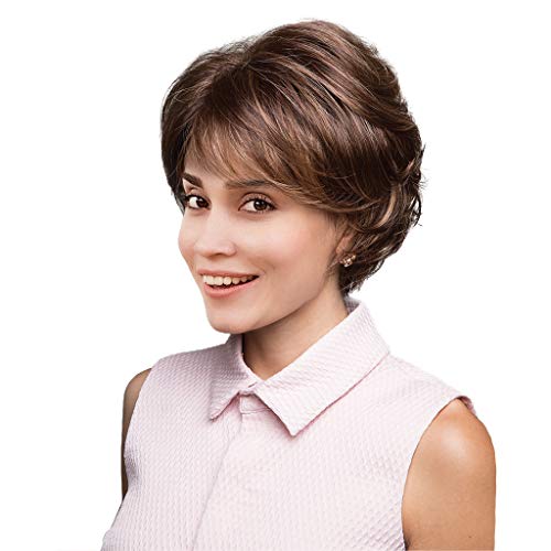 10 Polegadas Curto Ondulado Perucas Completas Estilo Neutro Cabelo Cabelo Moda Feminina