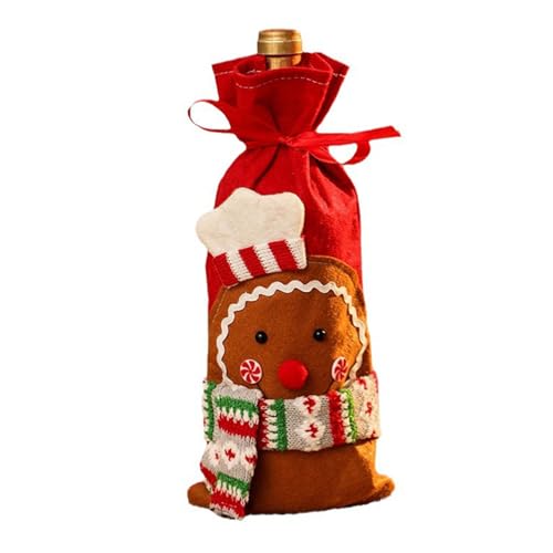 Kiuiom Couverture De Bouteille De Vin De Noël,Housses De...