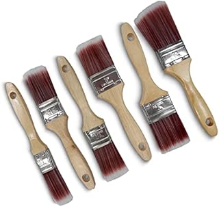 HEALUA Professional Paint Brush Set - Set of 6 Professional Paint Brushes Synthetic Paint Brushes - Perfect for Exterior or Interior Painting & Decorating