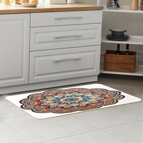 Tapete de cocina de 2 piezas VAPOKF para pasillo y cuarto de lavado mandala 7