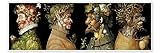 Die vier Jahreszeiten Poster von Giuseppe Arcimboldo Wandbilder für jeden Raum 60 x 20 cm Schwarz Barock Wanddeko