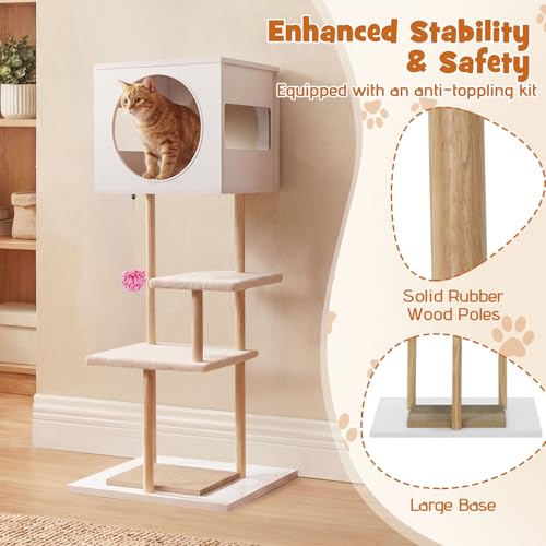 Árbol moderno para gatos Tangkula 40 pulgadas madera miniatura 7