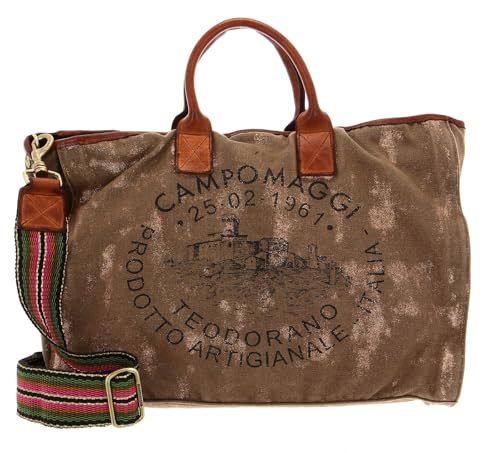 Sac à épaule bandoulière Campomaggi Crocus cabas cuir brun