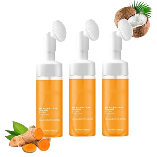 Brosse nettoyante moussante éclaircissante au curcuma pour raviver l'éclat du visage