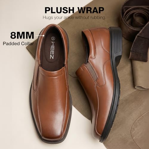 Image of HEEZ Mens Loafers, Split Leather Oxford Dress Shoes for Men, Formal Casual Business Shoes