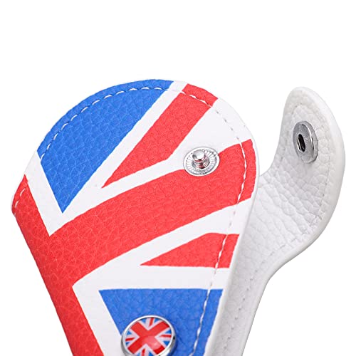Aramox Capa protetora de chave de carro vermelho azul Reino Unido estilo bandeira remoto para Cooper