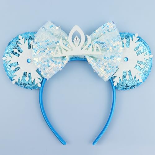 LIHELEI Mouse Ears Headband Princess Elsa Headbands for Women Birthday Party Halloween Costume Headwear Hair Accessories -Blue Headband