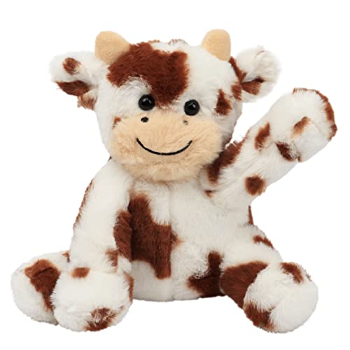 Hopearl Adorable Plush Cow Toy Floppy Dairy Cattle Soft Stuffed Animal Cute Birthday For Boys Girls Kids Toddlers, Dark Brown, 9'' #TOP7