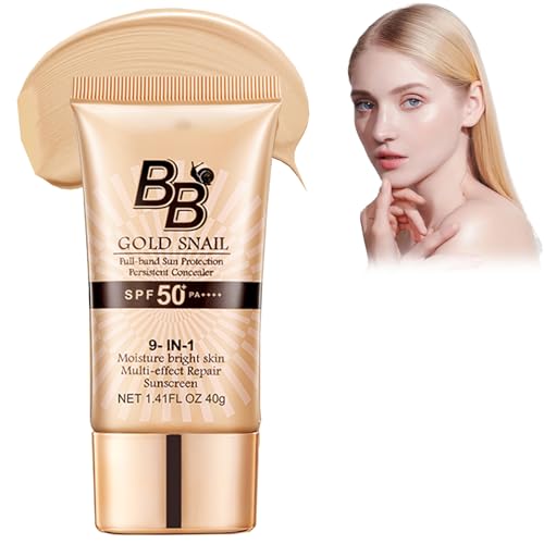 BB Crème Solaire Hydratante Teintée SPF 50+ – Correctrice Pour Visage Légère et Fondante, Créez Un Beau Maquillage Sans Effort Grâce à Sa Texture Fondante 40g (Couleur Blanc ivoire)