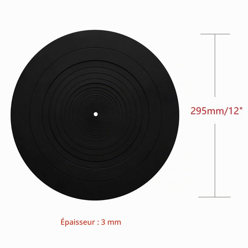 Tapis de platine antistatique en caoutchouc pour platine vinyle. Les joueurs LP réduisent les chocs en silicone