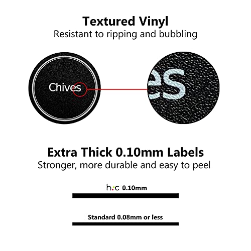 Hayley Cherie - 328 Printed Spice Jar & Pantry Label Set - Heavyweight Vinyl Chalkboard - 1.5" Round Waterproof Stickers - 3" Oval Pantry Chalk Labels - 38 Extra Blank, Write-On, Reusable #TOP3