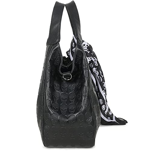 Bolso satchel y cartera negro con remaches miniatura 4
