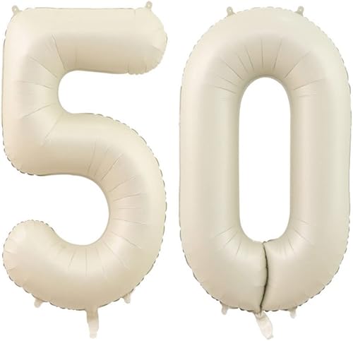EMAN - Globos grandes de Mylar de 42 pulgadas con el número 50 para decoración de fiesta de cumpleaños número 50 y decoración de eventos de
