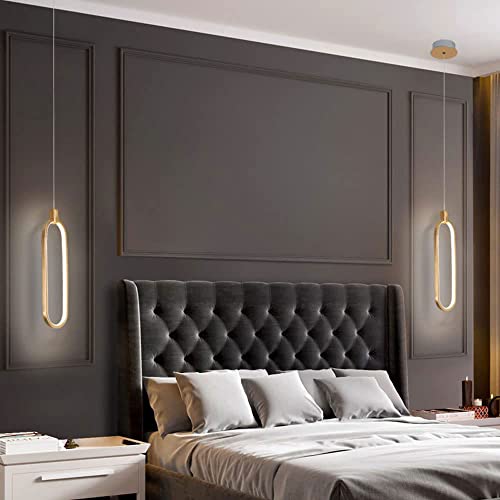 Luces colgantes decorativas LED 13W ovaladas e iluminación moderna de aluminio para cabecera 5