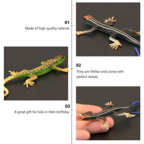 Nuobesty Realistic Fake Lizards Artificial Reptile Lizard Models Plastic Lizards Action Figures For Halloween And April Fool's Day Pranks, 2 Pieces #TOP3