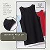 JUNGANRHA® Mens Vest Tops Summer Multipack Sleeve-Less Plain Undershirt Out Door Breathable Summer Top Everyday Athletic Wear Shirts, Men's Cotton Vests Tank Tops Black Size 4XL #4
