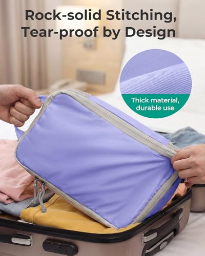 Image of Compression Packing Cubes, BAGSMART 6 Set Packing Organizers for Travel, Expandable Luggage Organizer for Carry on Luggage, Compression and Lightweight Suitcase Organizers for Woman & Man