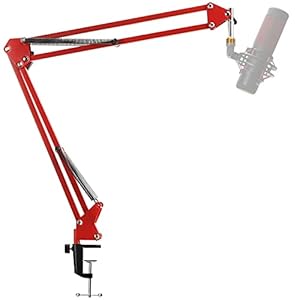 Youshares QuadCast Microfoonstandaard, microfoonarm met clipmontage voor HyperX QuadCast condensatormicrofoon, rood