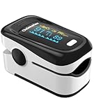 Yohcuro Fingertip Pulse Oximeter with Fast & High-precision SpO2 Measurement, Blood Oxygen Saturation & Pulse Rate Monitoring, OLED Screen with Large Fonts (Black & White)