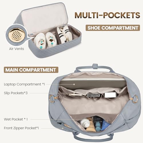 LOVEVOOK Travel Duffle Bags - Weekender with Shoe & Toiletry Compartment, Overnight & Gym Bag3
