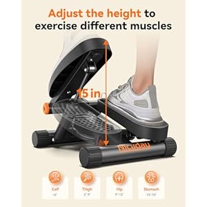 Niceday Steppers for Exercise Mini Stair Stepper with Resistance Bands at Home Workout Equipment with 300LBS Loading Capacity Hydraulic Fitness Stepper with LCD Monitor