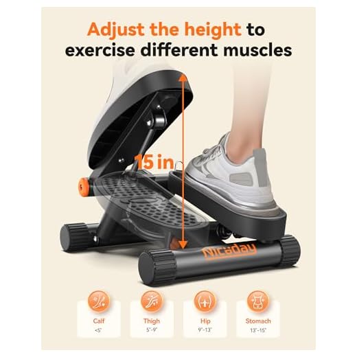 Niceday Steppers for Exercise, Stair Stepper with Resistance Bands, Mini Stepper with 300LBS Loading Capacity, Hydraulic Fitness Stepper with LCD Monitor