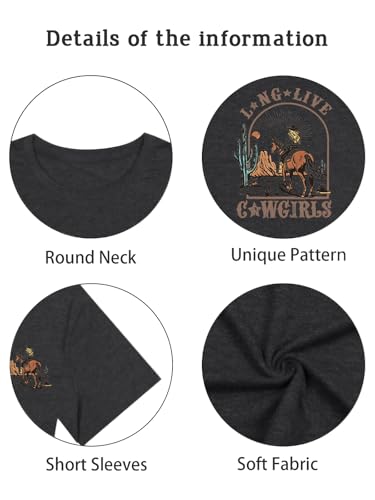 Western Shirts for Women Nashville Country Concert Outfit Retro Cowgirl Tee — view 5