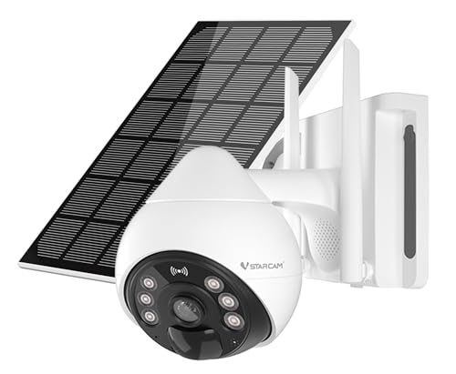 VSTARCAM 4G LTE Cellular Security Camera Wireless Outdoor, 3MP Solar Powered Security Cameras for Home with Color Night Vision, Human Detection, 360&deg; View, 2-Way Audio, IP66, Cloud Storage (BG69-TZ)
