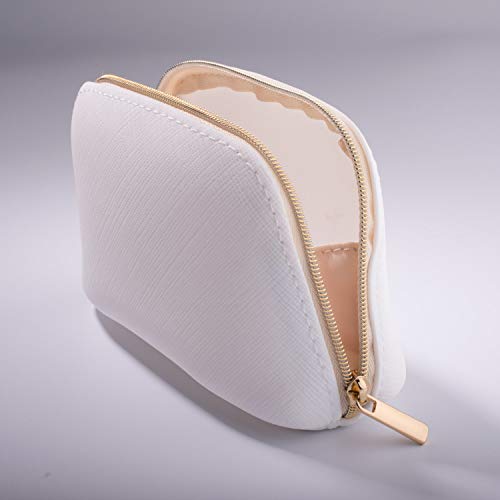 Small Pouch By Pudinbag | Makeup Pouch | Coin Purse | Period Bag | Small Zipper Pouch | Cute Vegan Silicone Waterproof (White) #TOP2