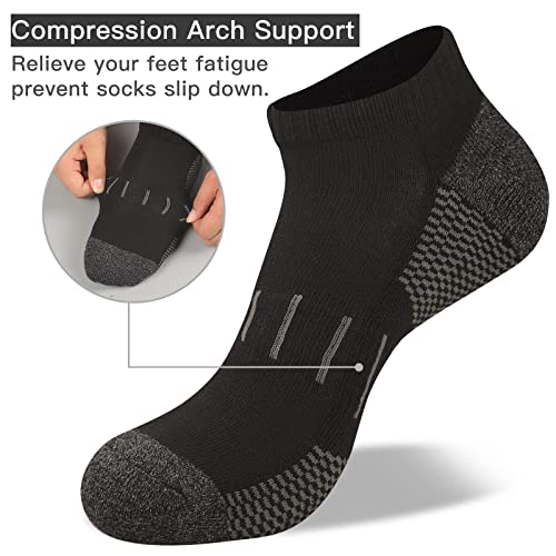 Heatuff Men’s Athletic Ankle Socks Moisture Wicking Cushion Sports Running Low Cut Sock (8 Pairs) #TOP2
