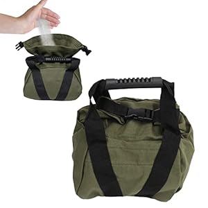 Adjustable Kettlebell,Sand Bags for Weight,16oz Canvas Kettlebells Adjustable Weight Fitness Workout Empty Sandbag with Handles Weightlifting Training ,Sandbag for Travel,Yoga,Fitness(Army green)