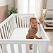 Comfy Cubs Baby Crib for 0 to 3 Years - Adjustable Mattress Height, Natural Wooden Crib for Baby, Elegant Nursery Furniture - 80 lbs Capacity Nursery Bed, Designed in The US - All White