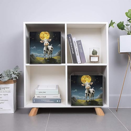 Panier pliable vache sur la lune solution pour trier les jeans