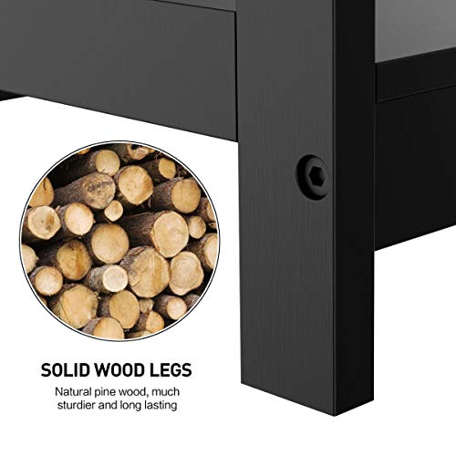 Topeakmart 2-Tier X-Design Occasional Console Sofa Entry Hall Table With Storage Shelf, Black #TOP6