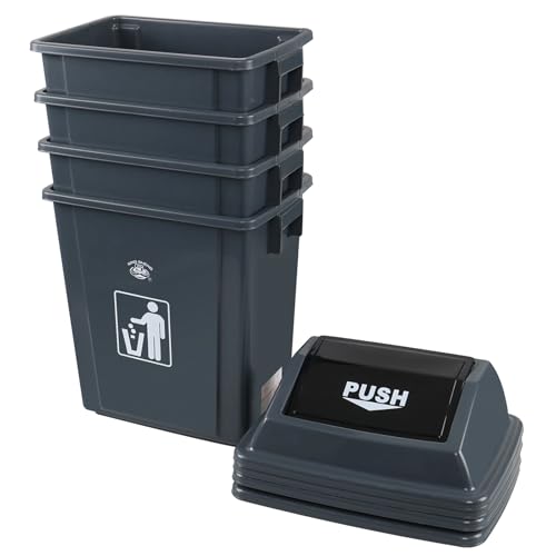 Caneca plástica rectangular 6 galones con tapa basculante 4 unidades miniatura 7