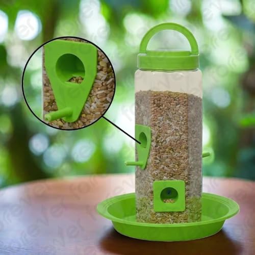 Image of FORREVER Bird Feeder - Hanging Bird Feeder for Balcony, Garden & Outdoor Use (Food Feeder)