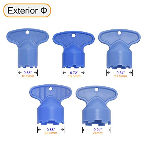 BARROCK AK501 Cache Faucet Aerator Keys Replacement, Faucet Sprayer Cache Aerators Removal Wrench Tools for M 16.5 18.5 21.5 22.5 24 Millimeter Diameter Fits Bathroom or Kitchen Faucets, 5 Sizes - Thumbnail 4