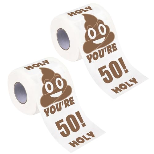 2 Rollos De Papel Tisú Para 50 Cumpleaños, Papel Decorativo De Cumpleaños, Pañuelos Con Patrones Divertidos, Papel Higiénico, Suministros De Decoración Para Fiestas