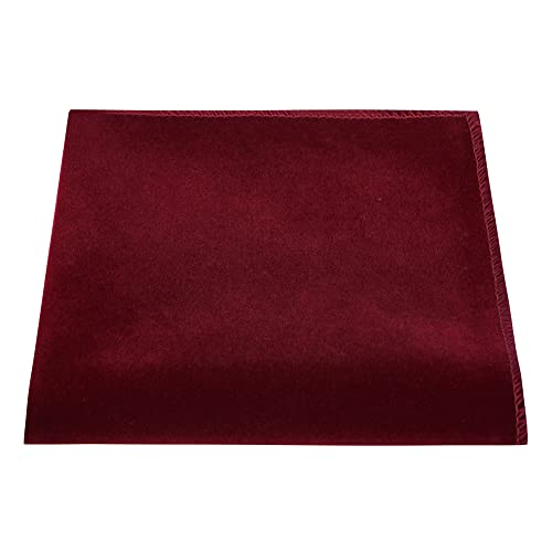 King & Priory Luxury Bordeaux Red Velvet Pocket Square