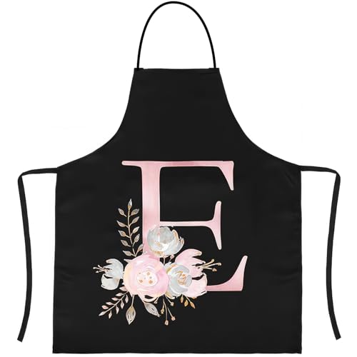 LECTNORE Tablier, Tablier Noir Pour Femme Tabliers De Cuisine Personnalisé Tablier Imperméable Tablier De Cuisine Tablier De Chef Pour Femme Homme (1pcs-E)