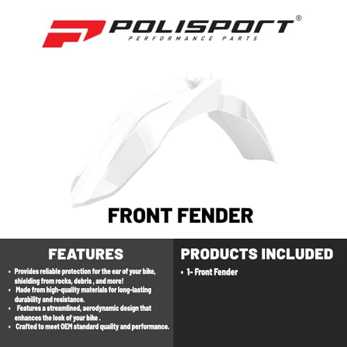 Polisport 8684700005 - Parafango Anteriore Replica Oem Realizzato In Plastica Lucida Durevole E Resistente Compatibile Con Le Moto Gas Gas In Colore Bianco - 2
