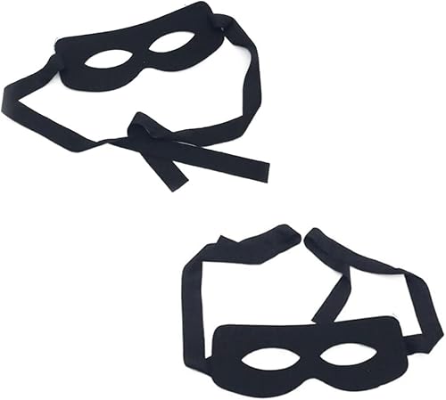 Miniatura 6 de Honkenda Máscara de ojos de bandido de ladrón negro para hombres y mujeres, máscara de disfraz de ladrón negro, accesorio para Halloween, Navidad
