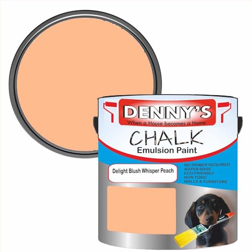 Premium Interior Wall & Furniture Chalk Paint – Delight Blush Whisper Peach – Rich Matt Finish, Durable & Washable, Low Odour, Ideal for Living Rooms, Bedrooms & Hallways (1 Litre Tin)