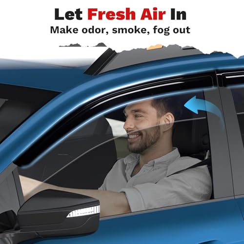 Image of Canvcle Window Visors Rain Guards for 2020-2025 Subaru Outback Premium Limited Touring Accessories, Outside-Mount Tape-On Side Window Wind Deflectors Vent Visors Shades Rainproof Black 4PCS